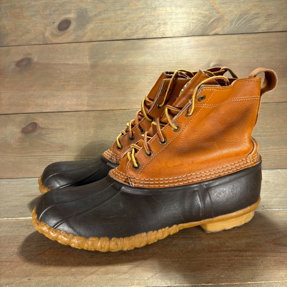LL Bean Boots Mens size 10 shoes Brown Leather Waterproof Lace Up boots